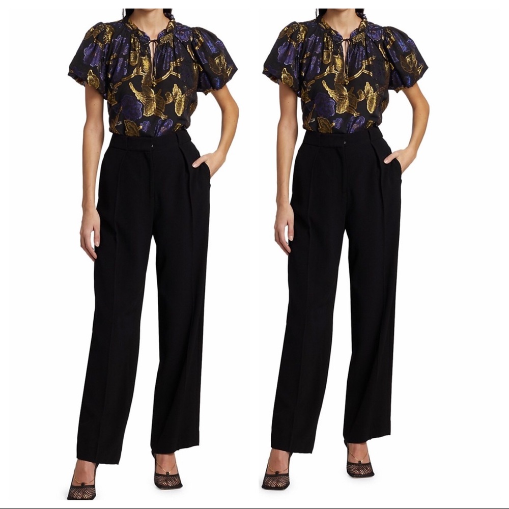 SEA Flutter Sleeve Silk Blouse